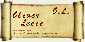 Oliver Lečić vizit kartica